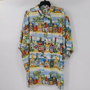 Kahala Hawaiian shirt men's XXL craft beer print short sleeve button up rayon